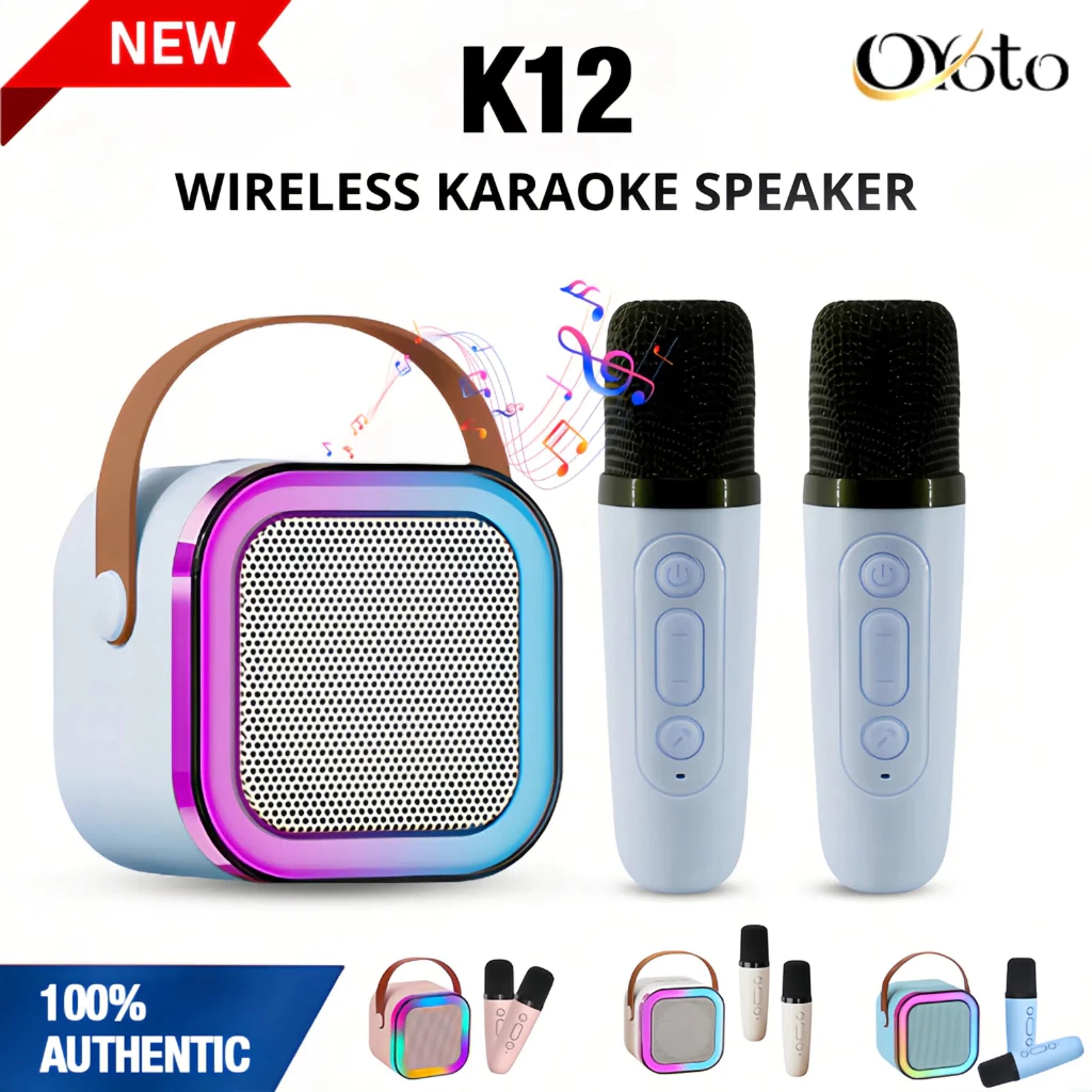 [COD] Mini Speaker Bluetooth Speaker Wireless Karaoke With MIC RGB Light Portable Karaoke Set