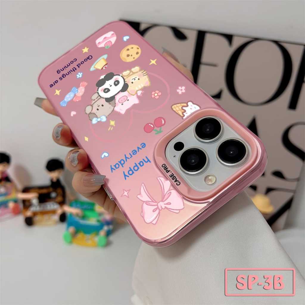Case Realme 10 4G Realme 10 Pro Realme 10 Pro Plus Realme 11 4G Realme 11 Pro Realme 11 Pro Plus  Realme 12 5G Realme 12 Plus 5G Realme 12 Pro Plus 5G Realme 9I Case Hologram gambar Sweet Bear Panda Cat Kartun Lucu - Gambar 4