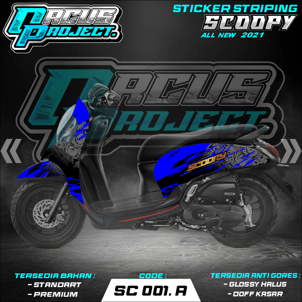 SCOOPY ALL NEW 2021 STRIPING STICKER CODE 001 MINIMALIST GRAPHIC DESIGN ...