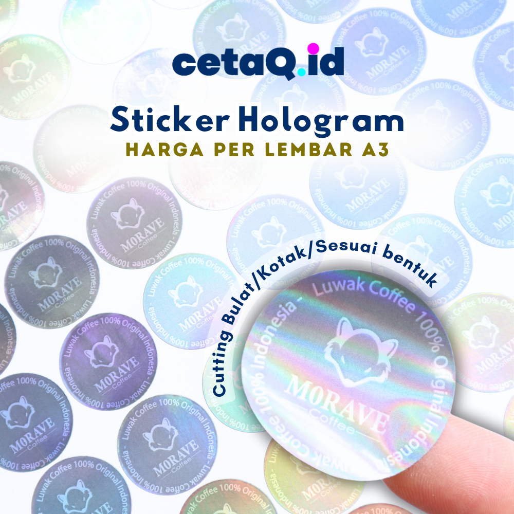 Cetaq.id Custom A3+ Hologram Sticker, Aesthetic Label Seal Holo Sticker ...