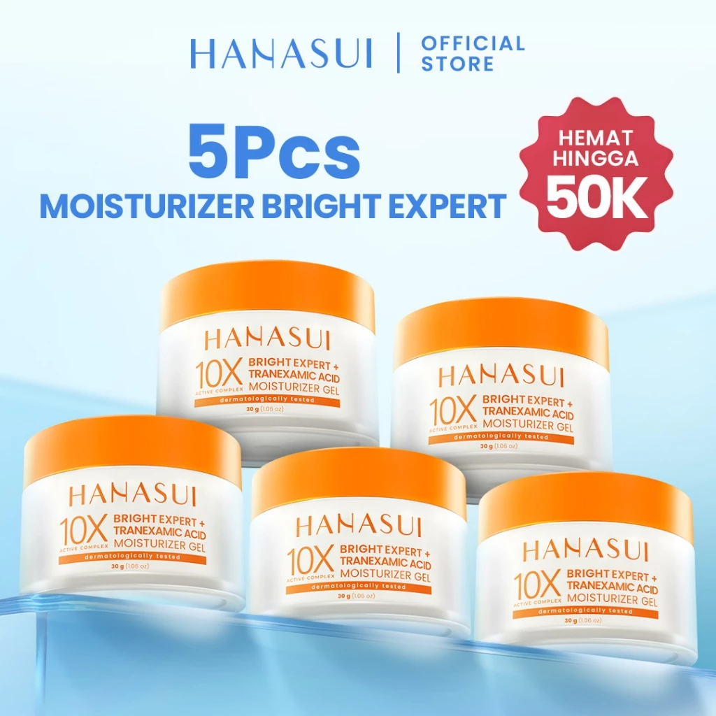 [5pcs Hemat] HANASUI Moisturizer Gel Series - Pelembab Gel Lembap & Mudah Menyerap - Bright Expert Mencerahkan - Ceramide Korean Probiotics Skin Barrier - Daily Retinol Cegah Penuaan Dini