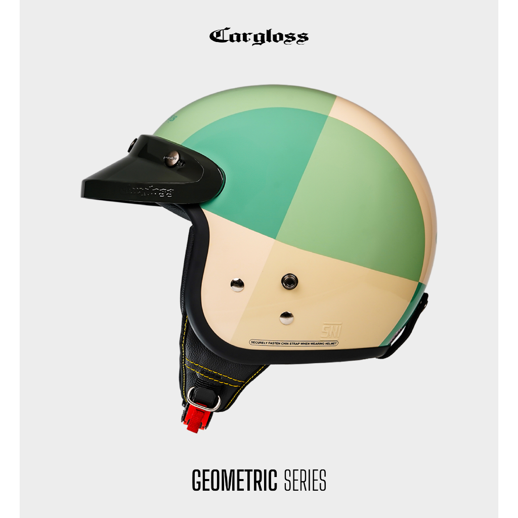 Cargloss CFM Retro Helm Half Face - Geometric Forest Dust