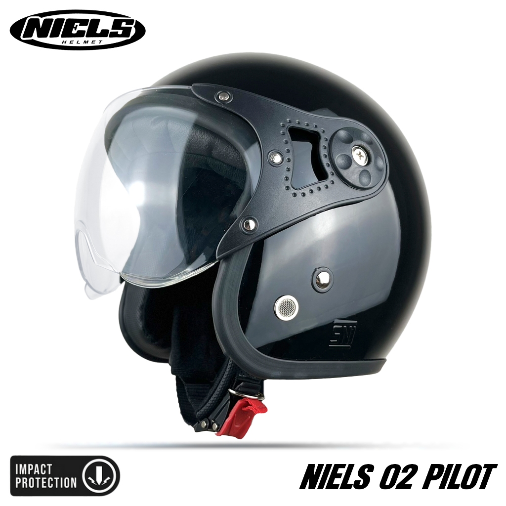 NIELS - Helm Bogo Retro 02 Pilot Dewasa Kaca Pilot SNI Motorcycle - Gambar 2