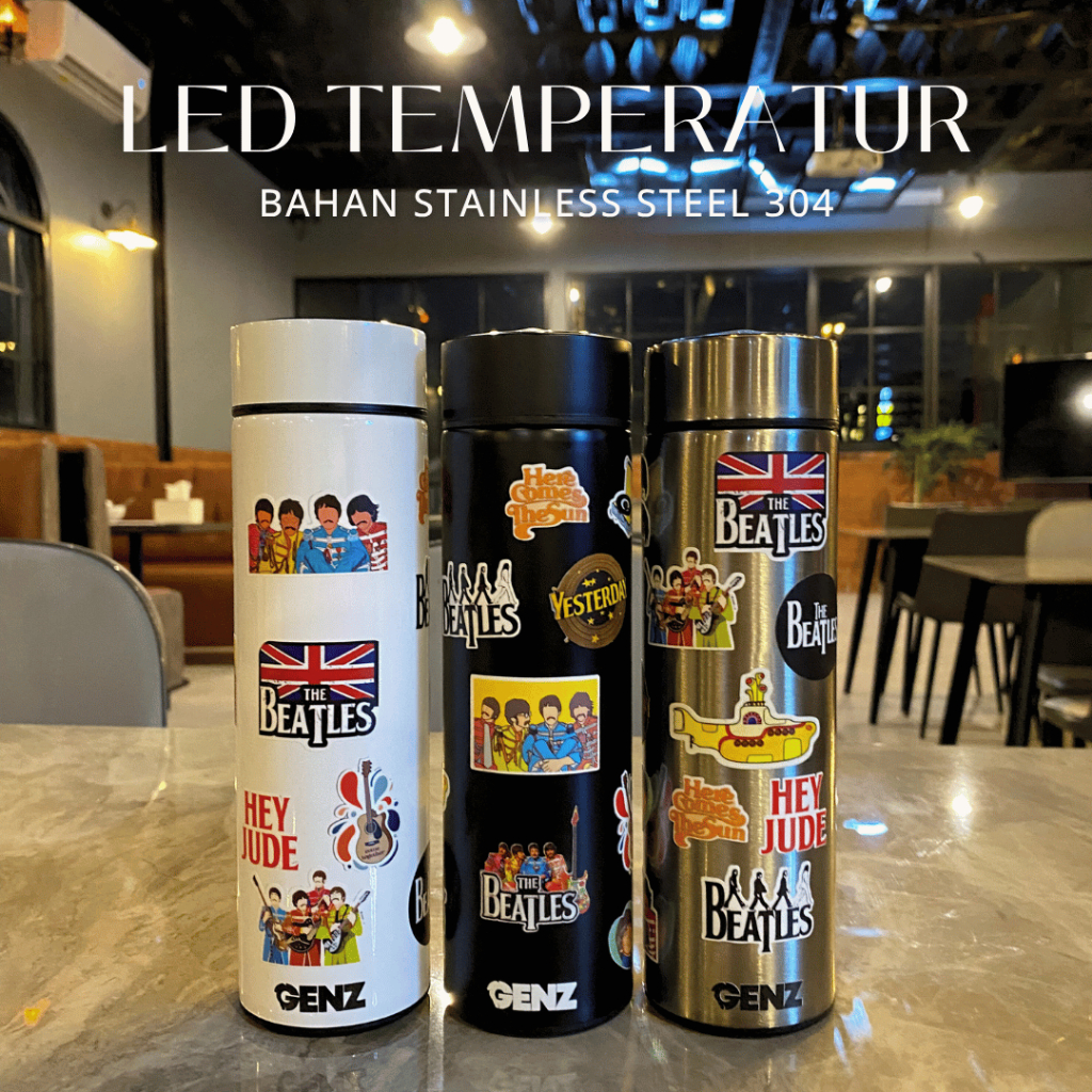 THE BEATLES Tumbler Aesthetic  Premium Stainless Stell Tahan Dingin Panas 500Ml LED TEMPERATUR foto 3