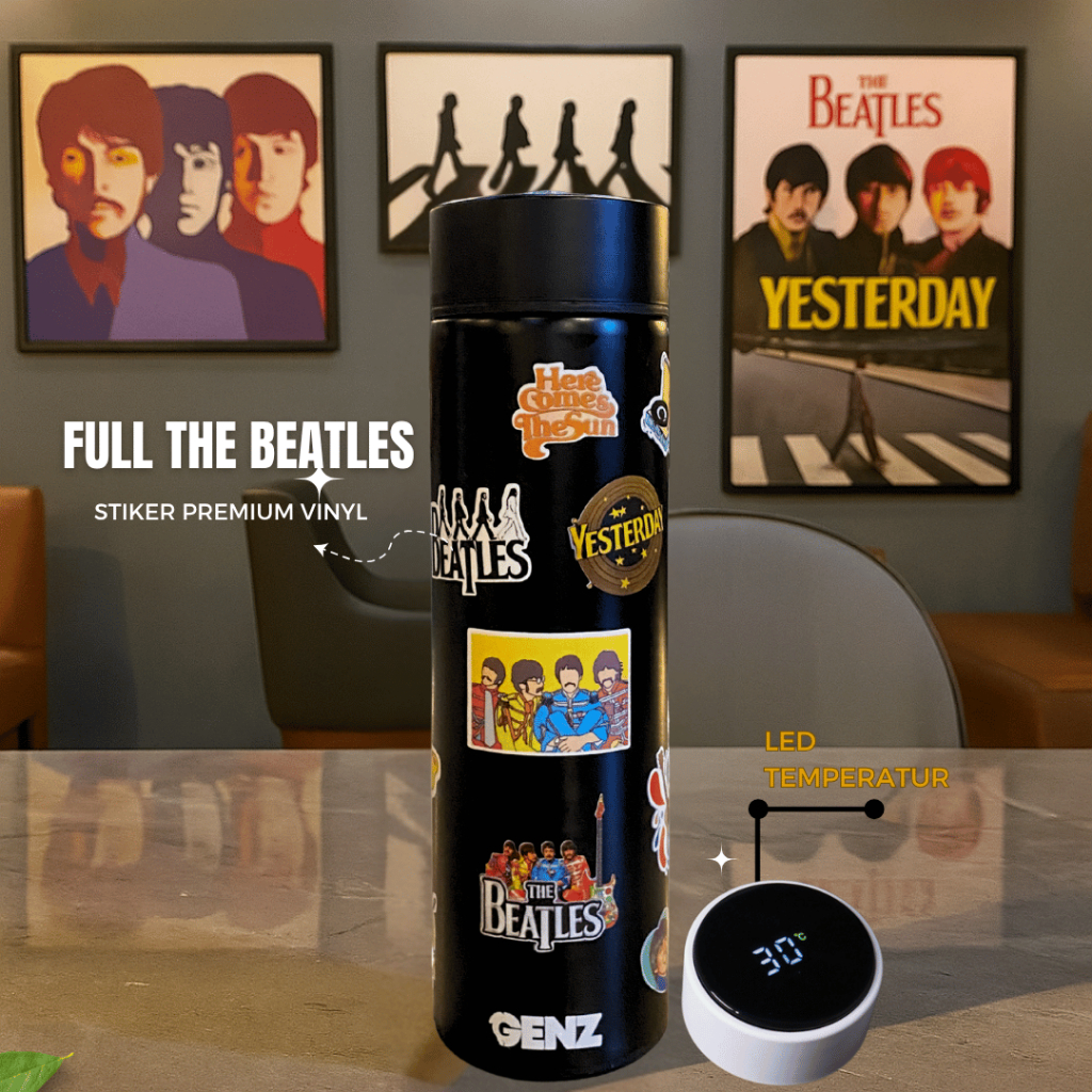 THE BEATLES Tumbler Aesthetic  Premium Stainless Stell Tahan Dingin Panas 500Ml LED TEMPERATUR foto 2