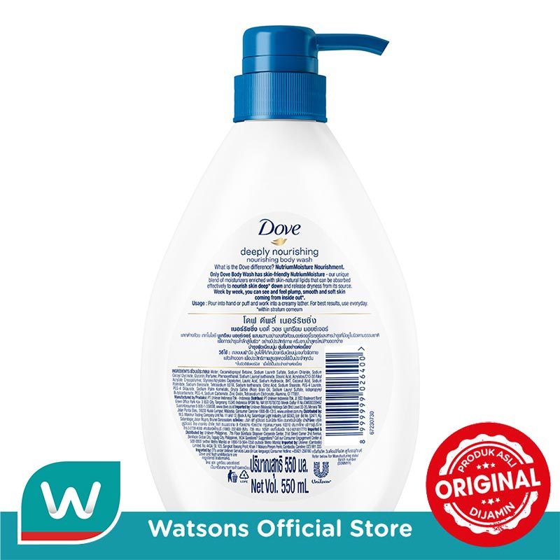 Dove Body Wash Deeply Nourishing Pump 550ml - Gambar 3