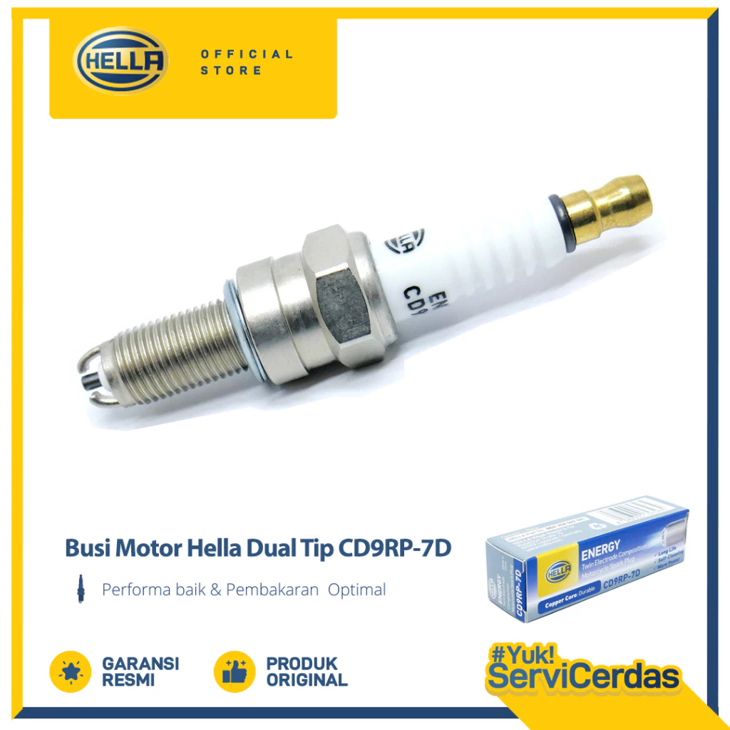 Busi Motor Honda Beat Fi Hella Dual Tip CD9RP-7D - Busi Beat ~ - Gambar 4