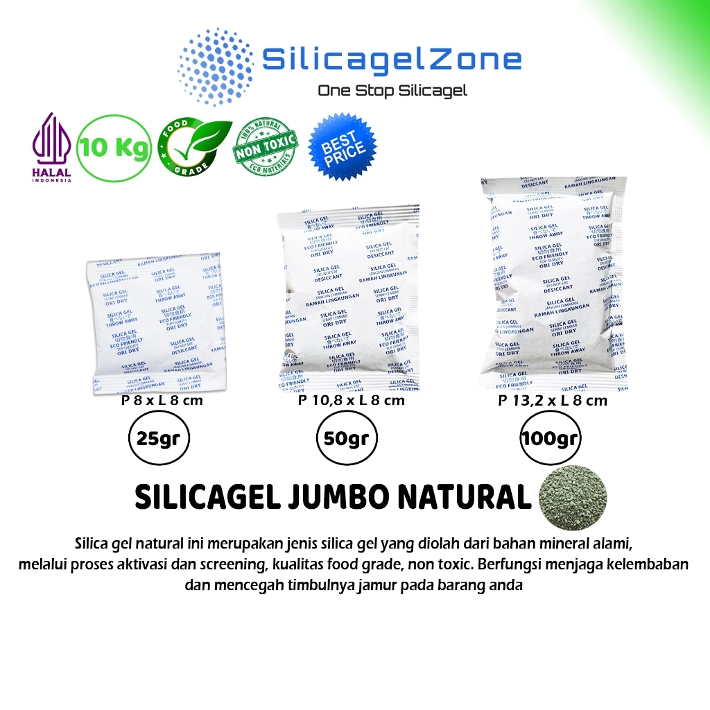 SILICA GEL JUMBO NATURAL ALAMI 10 KG TERMURAH FOOD GRADE - Gambar 2