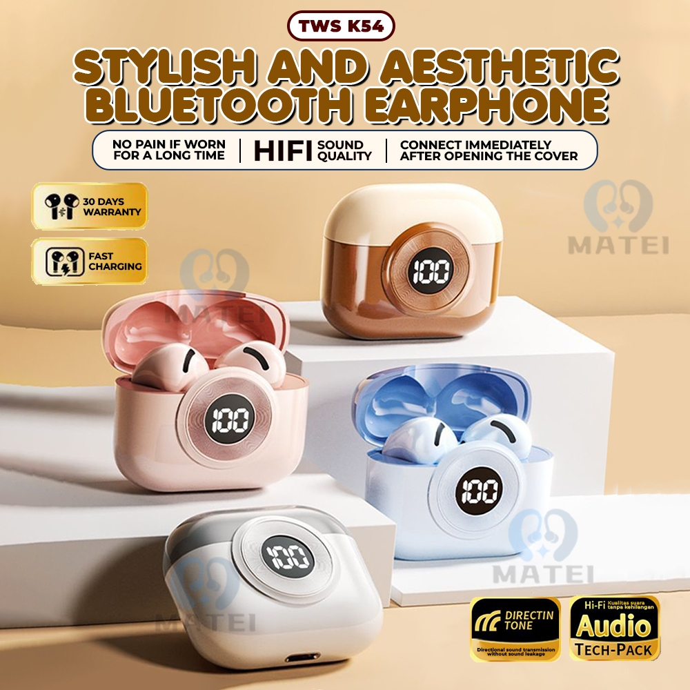 Matei COD Headset Bluetooth TWS K54 Wireless Earphones Bluetooth 5.4 In Ear HIFI Mini Waterproof Sports Music Earbuds