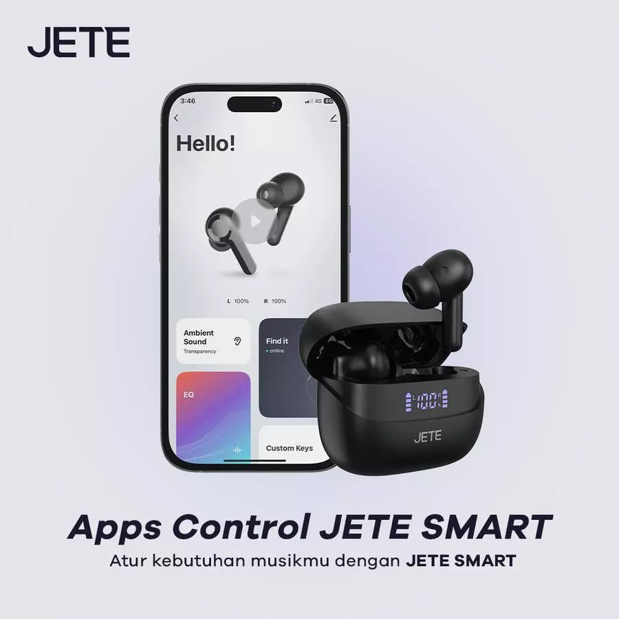 JETE TWS TX3 ANC with Apps Control and Equalizer Low Latency 45m/s - Garansi 2 Tahun (RTL) - Gambar 3