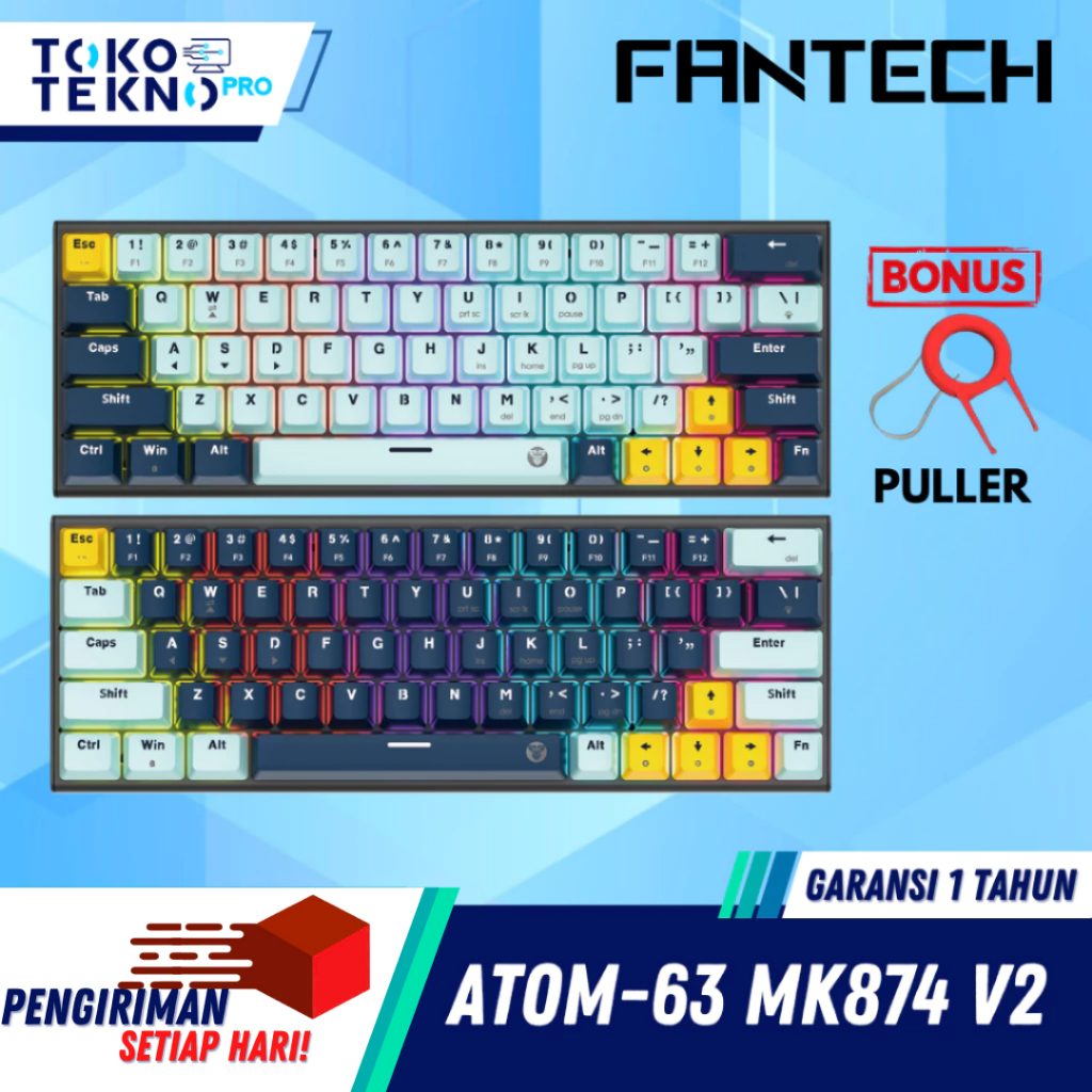 Fantech Atom63 / Atom-63 Mizu / Atom81 / Atom-861 Mizu / Atom96 / Atom-96 Mizu / MK874-V2 / MK875-V2 / MK890-V2 Wired Mechanical Gaming Keyboard Mizu Edition