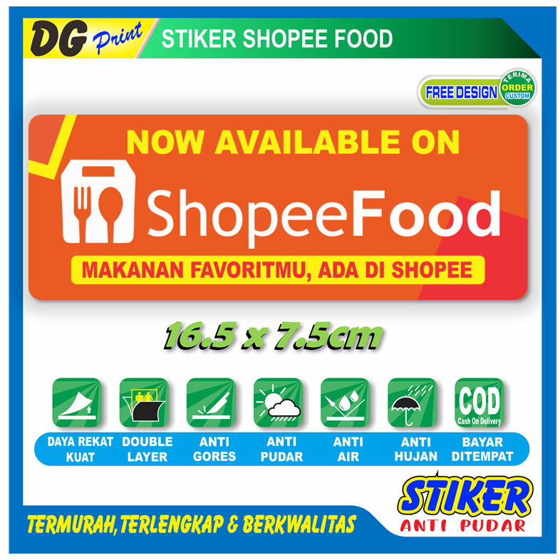 Anti-fade stickers shopee food long identity online food sales stickers ...