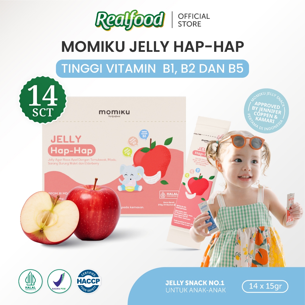 Realfood Momiku Jelly Hap-Hap Sarang Burung Walet dengan Ekstrak Temulawak, Madu Hutan dan Tinggi Vitamin B1, B2 & B5