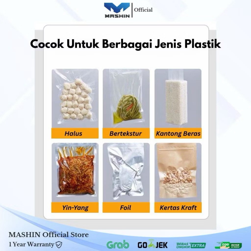 Mashin - Mesin Vacuum Sealer Multifungsi Bisa Vakum Segel 2 Plastik Sekaligus - Gambar 2