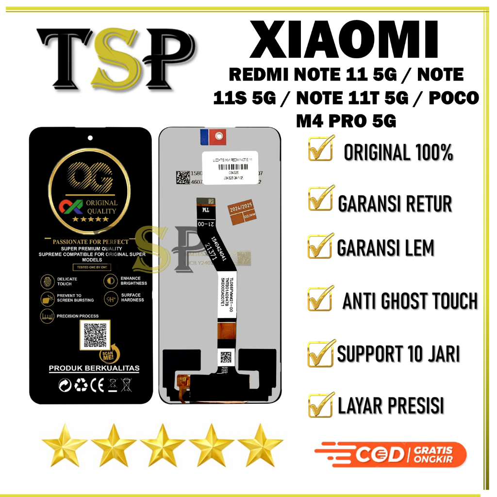 LCD TOUCHSCREEN REDMI NOTE 11 5G / NOTE 11S 5G / NOTE 11T 5G / POCO M4 PRO 5G ORIGINAL 100% FULLSET