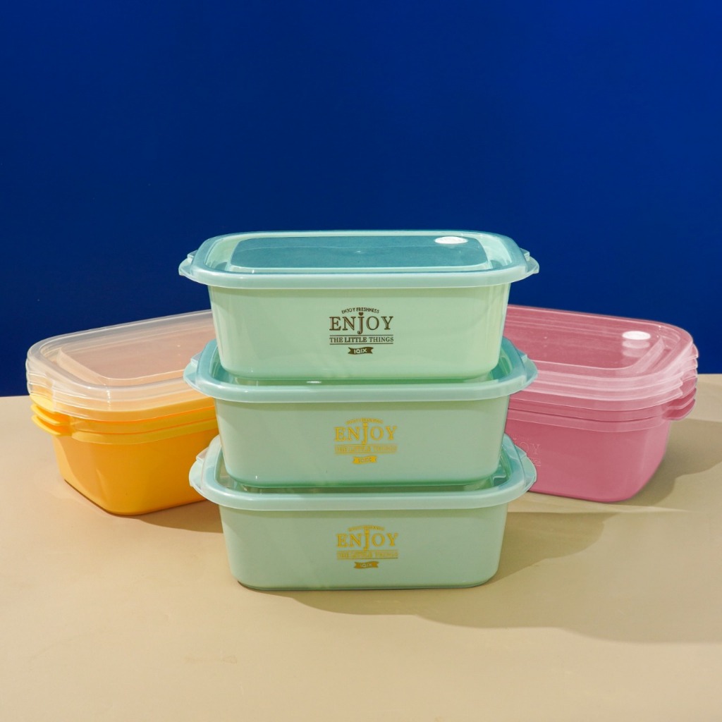 CaTalina 3 Pcs Plastic Storage Set Wadah Plastik Premium 1300 ml