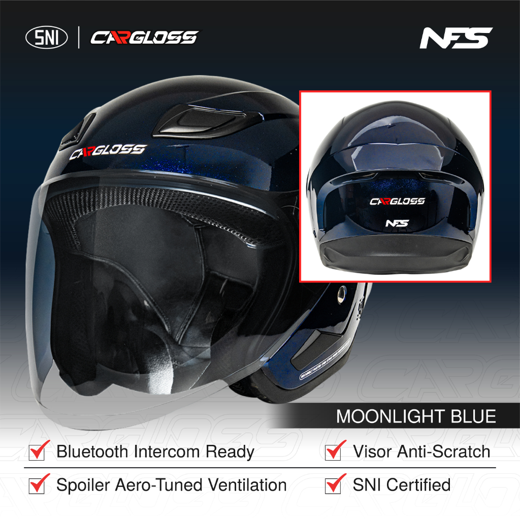 Cargloss NFS Helm Half Face Moonlight - Blue