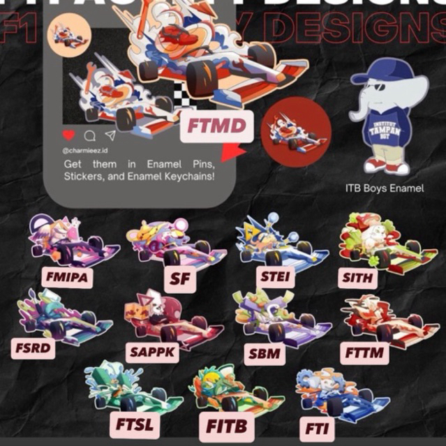 Enamel Pin F1 ITB Enamel Keychain Racing Car Faculty ITB | Shopee Singapore