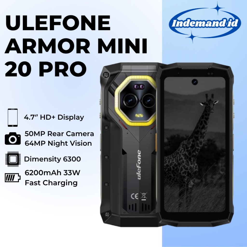 Ulefone Armor Mini 20 Pro 5G 16GB 256GB 4.7" 64MP Night Camera 6200mAh Android 14