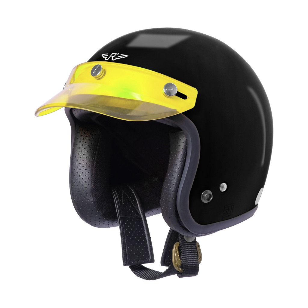 RIMC Helm Anak Doja Kids Black Glossy - Half Face Anak Bogo Retro Hitam Glossy SNI - Gambar 4