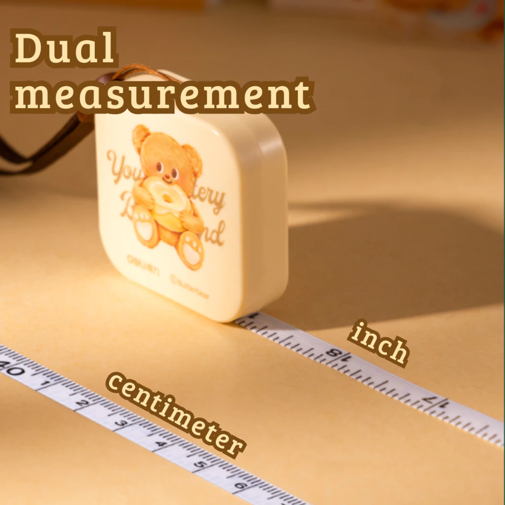 Deli x Butterbear Meteran Mini 1.5meter / Measuring Tape Kunci Otomatis HY410 - Gambar 4