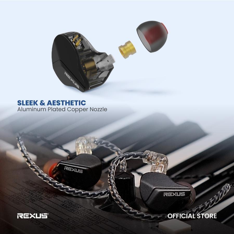 Rexus EM100 / EM-100 IEM In Ear Monitor Detachable Cable Wired Earphone Headset Dynamic Driver - Gambar 4