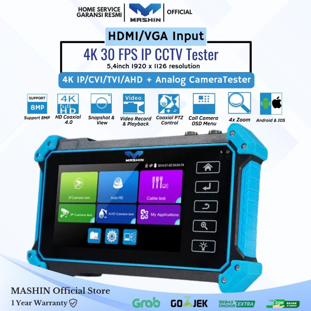 Mashin - CCTV IPC Tester 5100 Plus HDMI/VGA Input IP dan Analog Smart Cable Tester