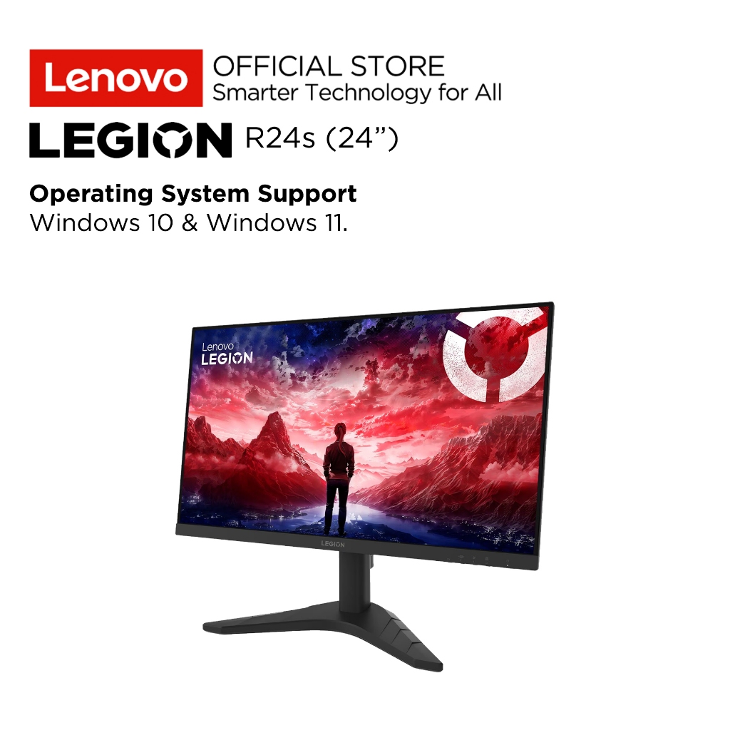Lenovo Gaming Monitor Legion R24s 23.8" FHD IPS Antiglare 144Hz 250nits AMD FreeSync 99% sRGB Stand Tilt VESA Media FreeSync 68CBGAC2WW Raven Black 24inch NearEdgeless HDMI DP Garansi Resmi 3 Tahun - Gambar 4