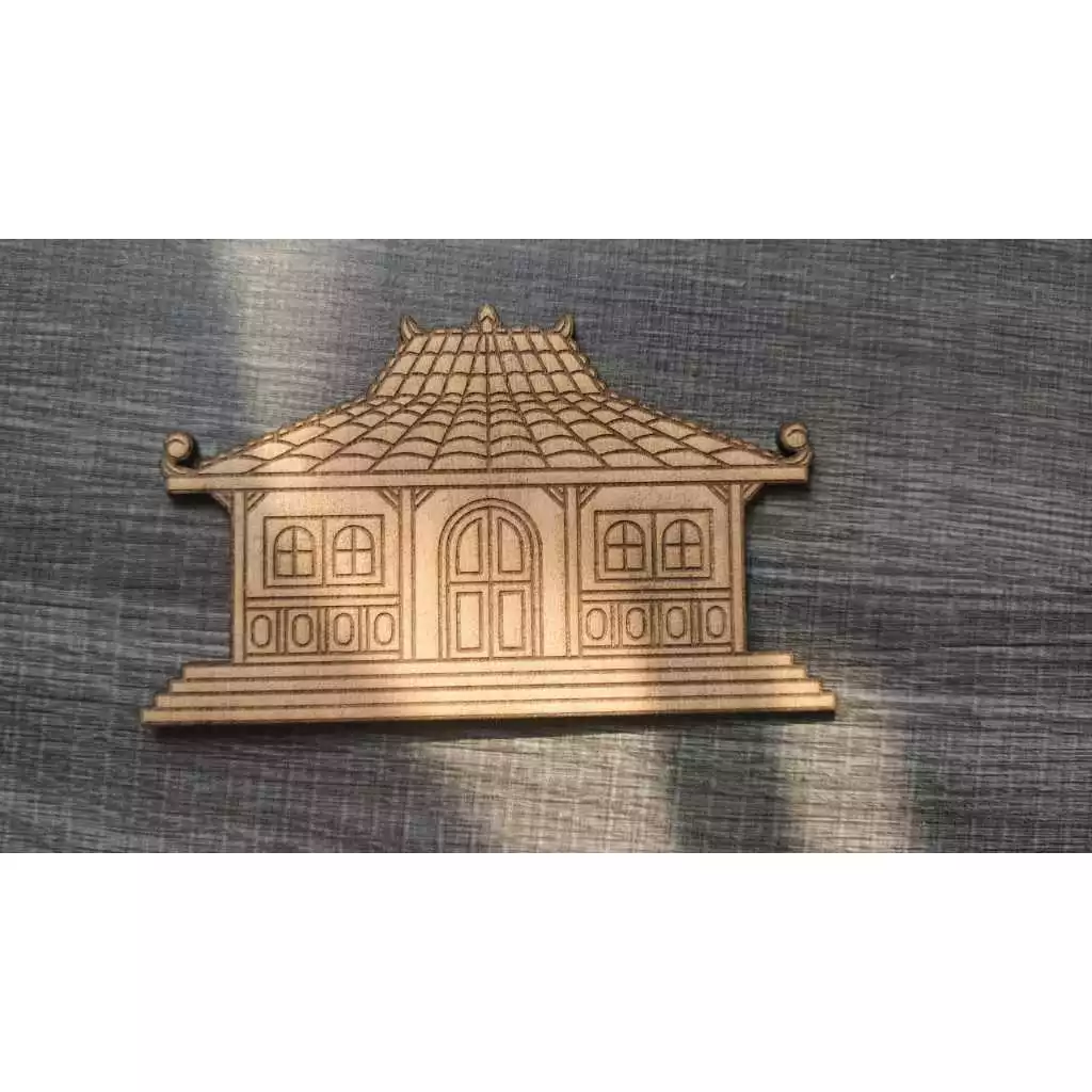Logo Rumah Adat jawa bahan mahar plywood - Gambar 2