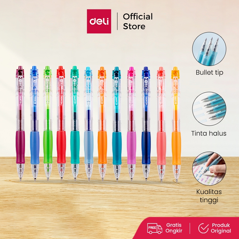 Deli Pulpen Gel Warna / Color Gel Pen 0.5 mm Pulpen Warna Warni SA500