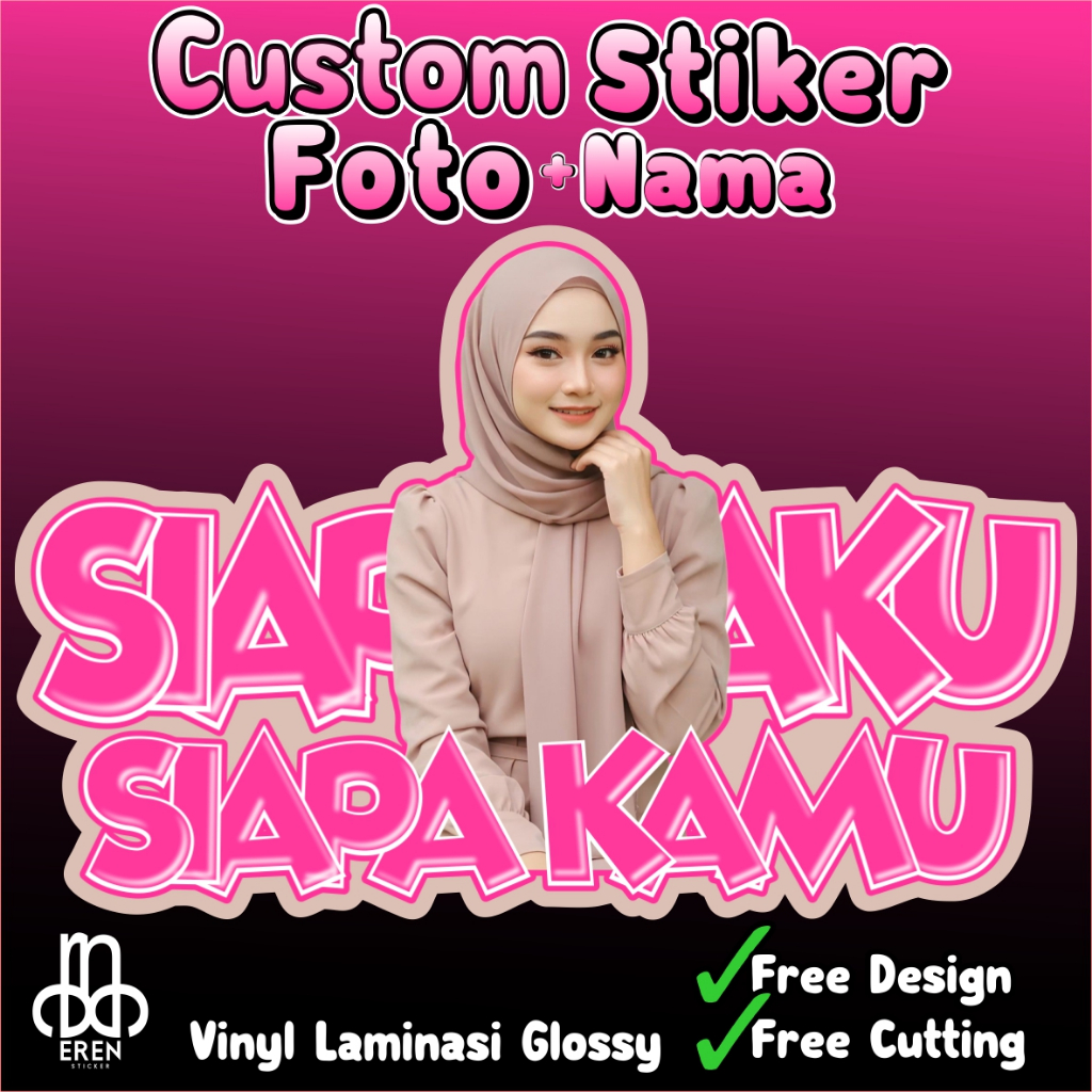 CUSTOM PHOTO STICKERS WITH NAME, GLOSSY VINYL MATERIAL, FREE CUTTING ...