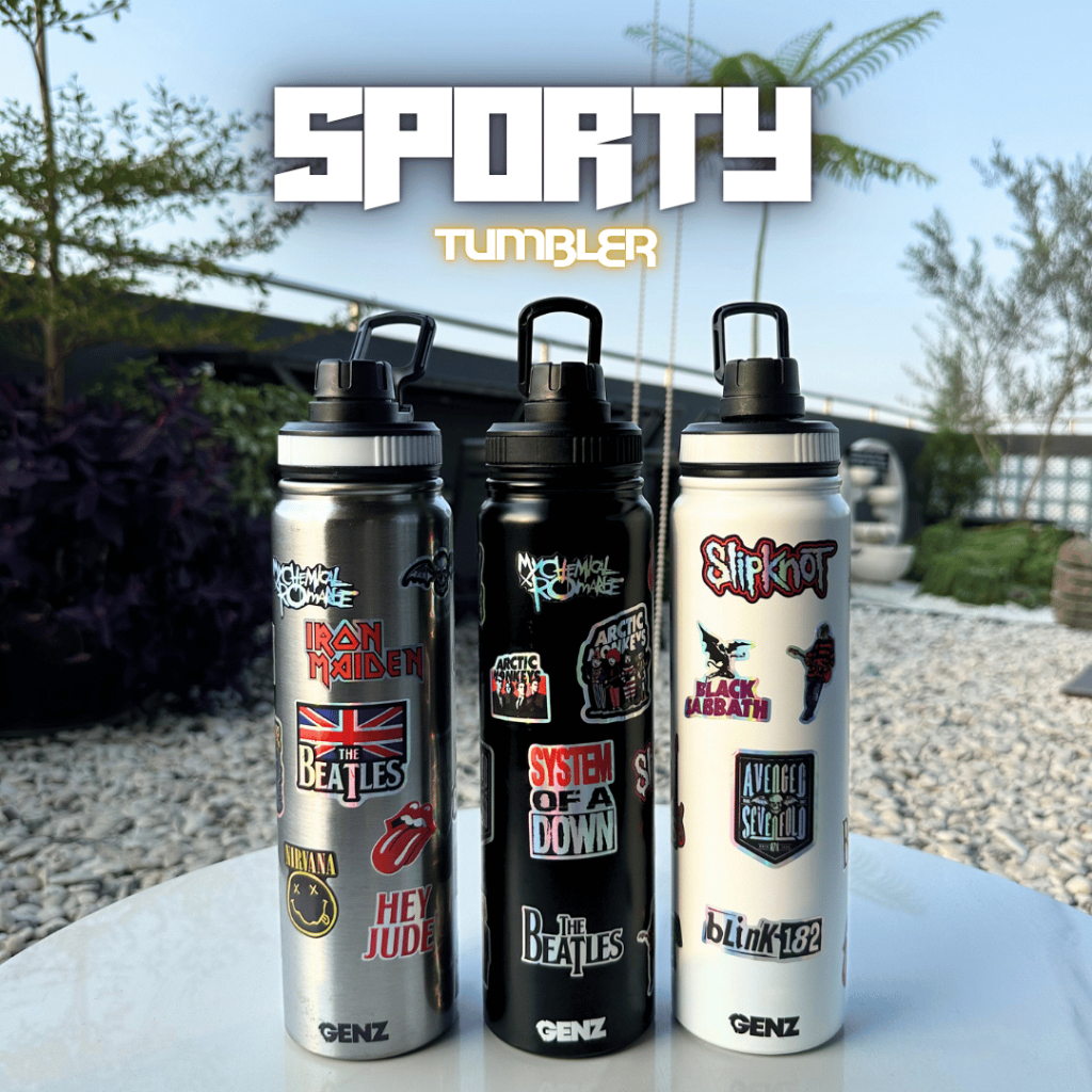 Tumbler Sporty Band Aesthetic Botol Sport Jumbo Stainless Steel Sus 316 Double Wall 800 ml foto 2