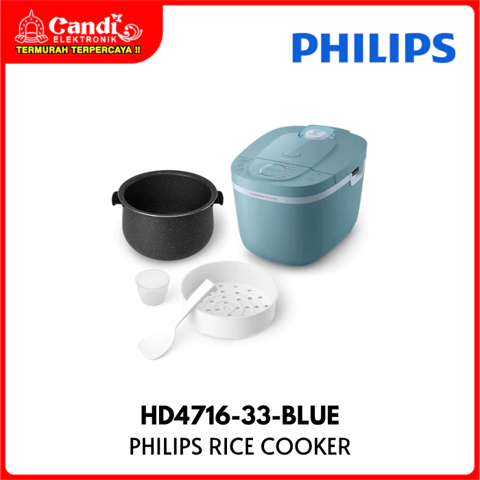 PHILIPS Digital Rice Cooker 1.8 Liter Fresh Defense Technology Inner Pot Anti Lengket HD4716-33-BLUE - Gambar 3