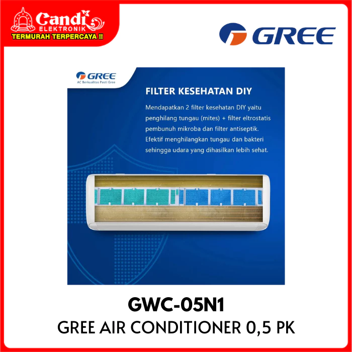 GREE Air Conditioner AC 0,5 PK Standar Deluxe GWC-05N1 - Gambar 3