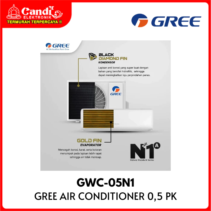 GREE Air Conditioner AC 0,5 PK Standar Deluxe GWC-05N1 - Gambar 4