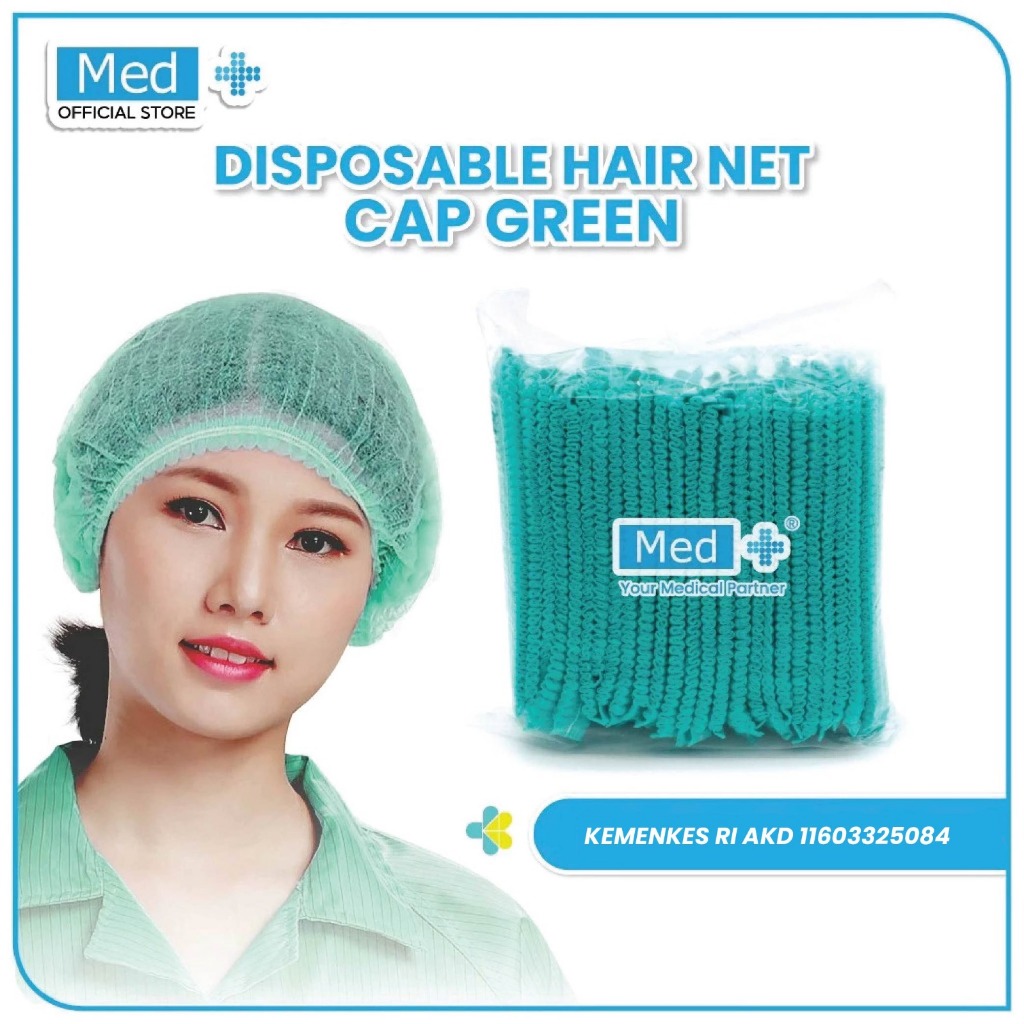 Med+ Medical Disposable Hair Cap 25 Pcs & 50 Pcs / Nurse Cap /Penutup kepala / Pelindung Kepala / Pelindung Rambut