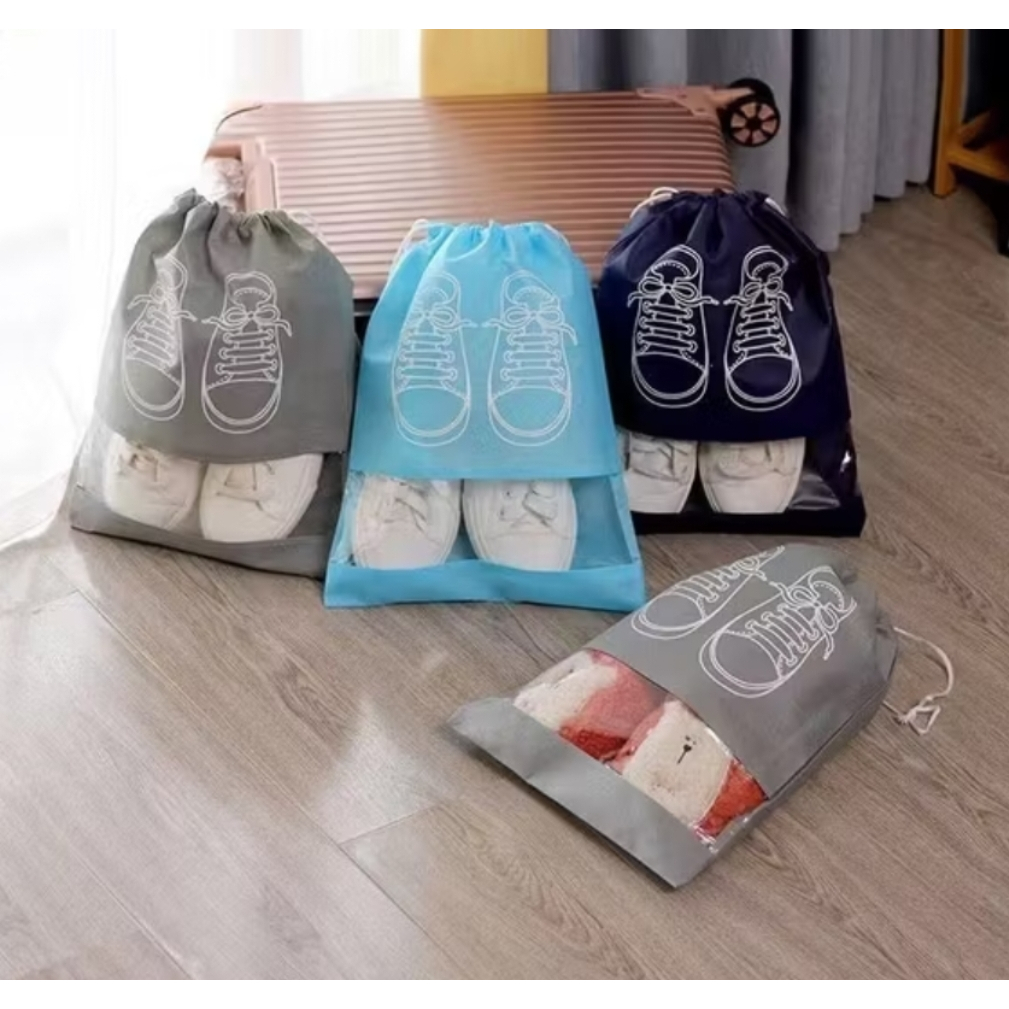 1PCS Tas Serut Sepatu Sandal Organizer Aksesoris Traveling Kantong Pouch Bag Travel Shoes A030 - Gambar 3