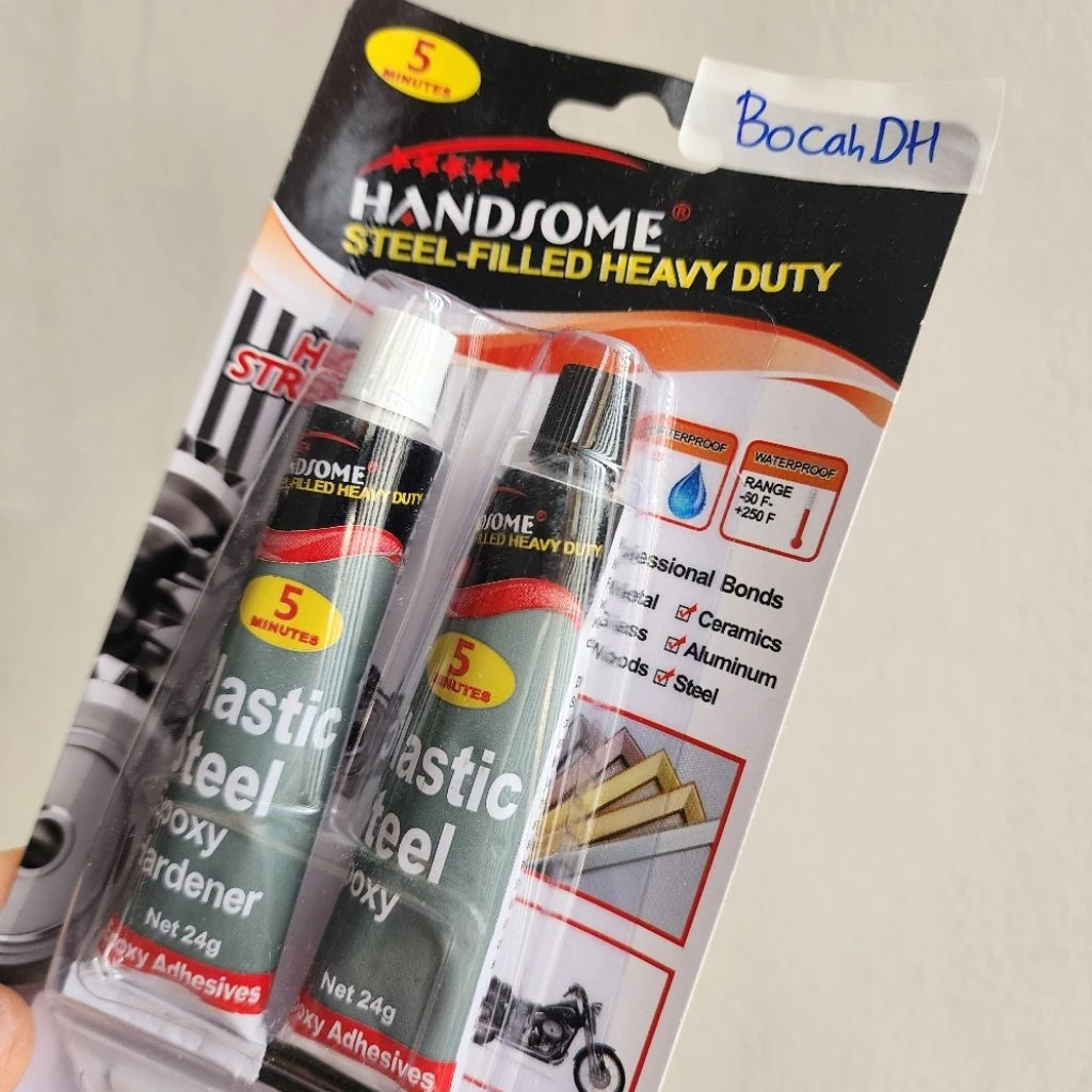 LEM BESI EPOXY SERBAGUNA 5 MENIT MERK HANDSOME