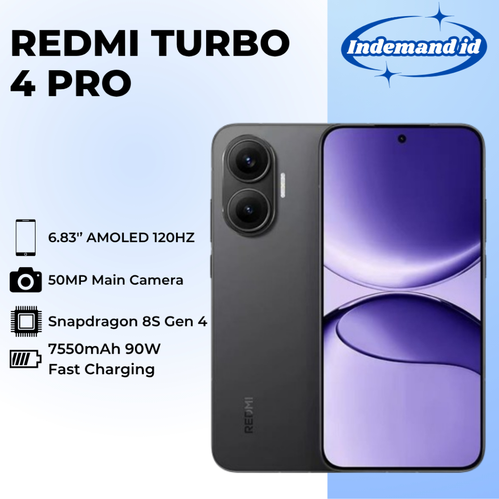 Redmi Turbo 4 Pro 5G Android 15 6.83" Amoled 120Hz Snapdragon 8s Gen4 7550mAh 90W NFC