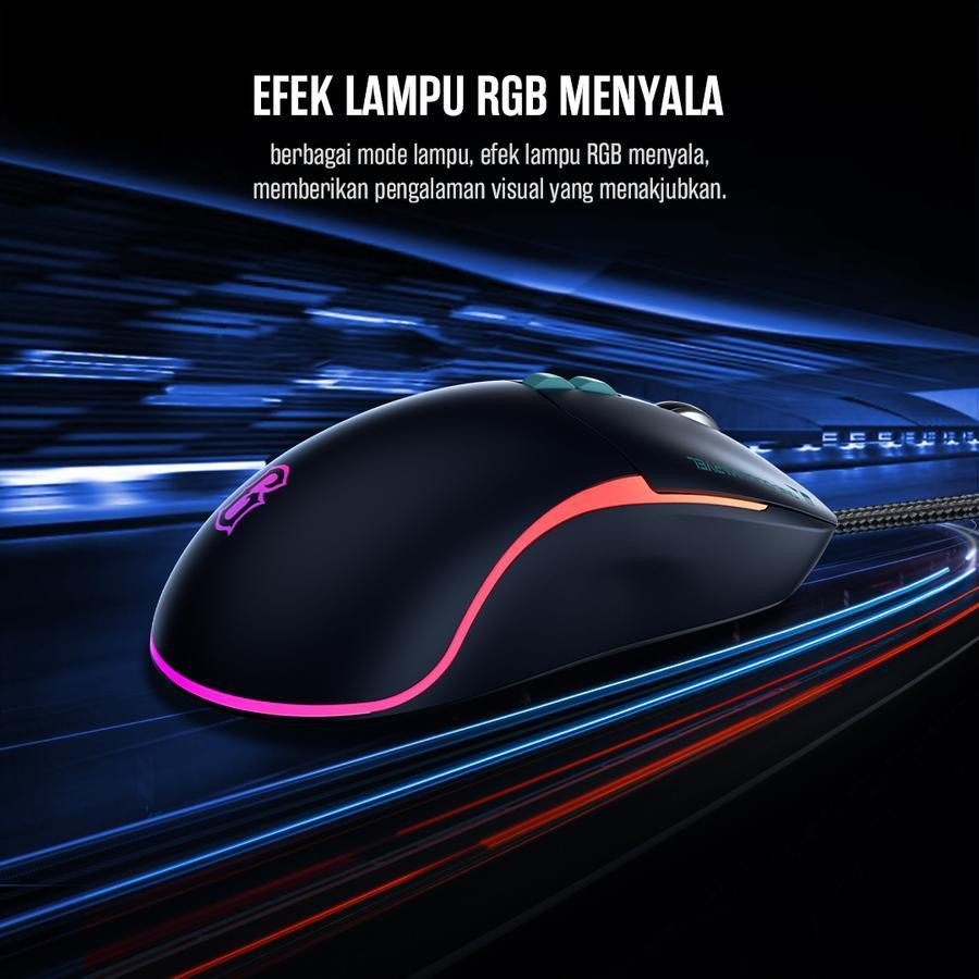 Gamen GM210 / GM210W / GM220 / GM-210 / GM-210W / GM-220 Gaming Mouse RGB Lighting Wired - Gambar 3