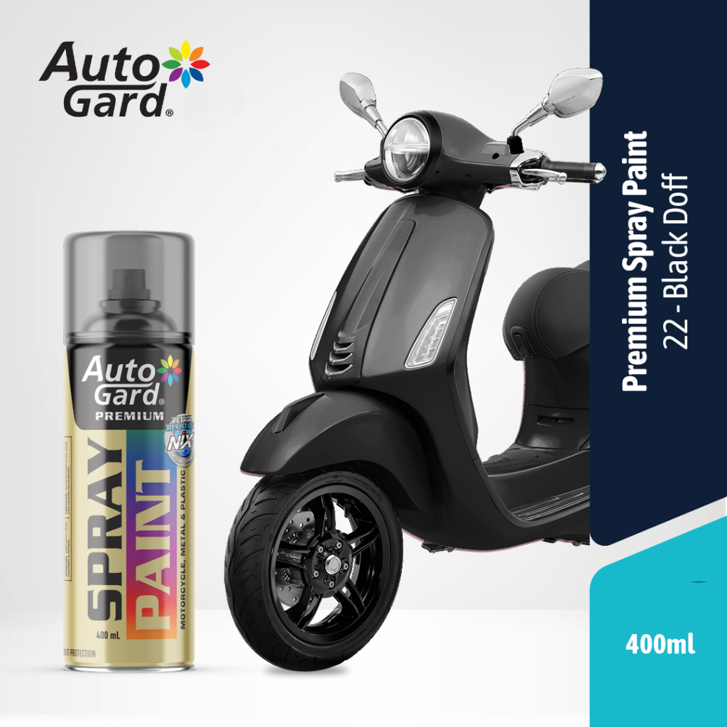 AutoGardA G-22 Flat Black Hitam Doff Cat Semprot Premium Motor Mobil Sepeda Helm Rumah Serbaguna Vas Pot Graffiti Tembok Kayu Aluminium Besi