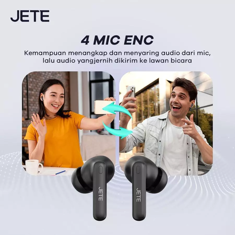 JETE TWS TX3 ANC with Apps Control and Equalizer Low Latency 45m/s - Garansi 2 Tahun (RTL) - Gambar 2