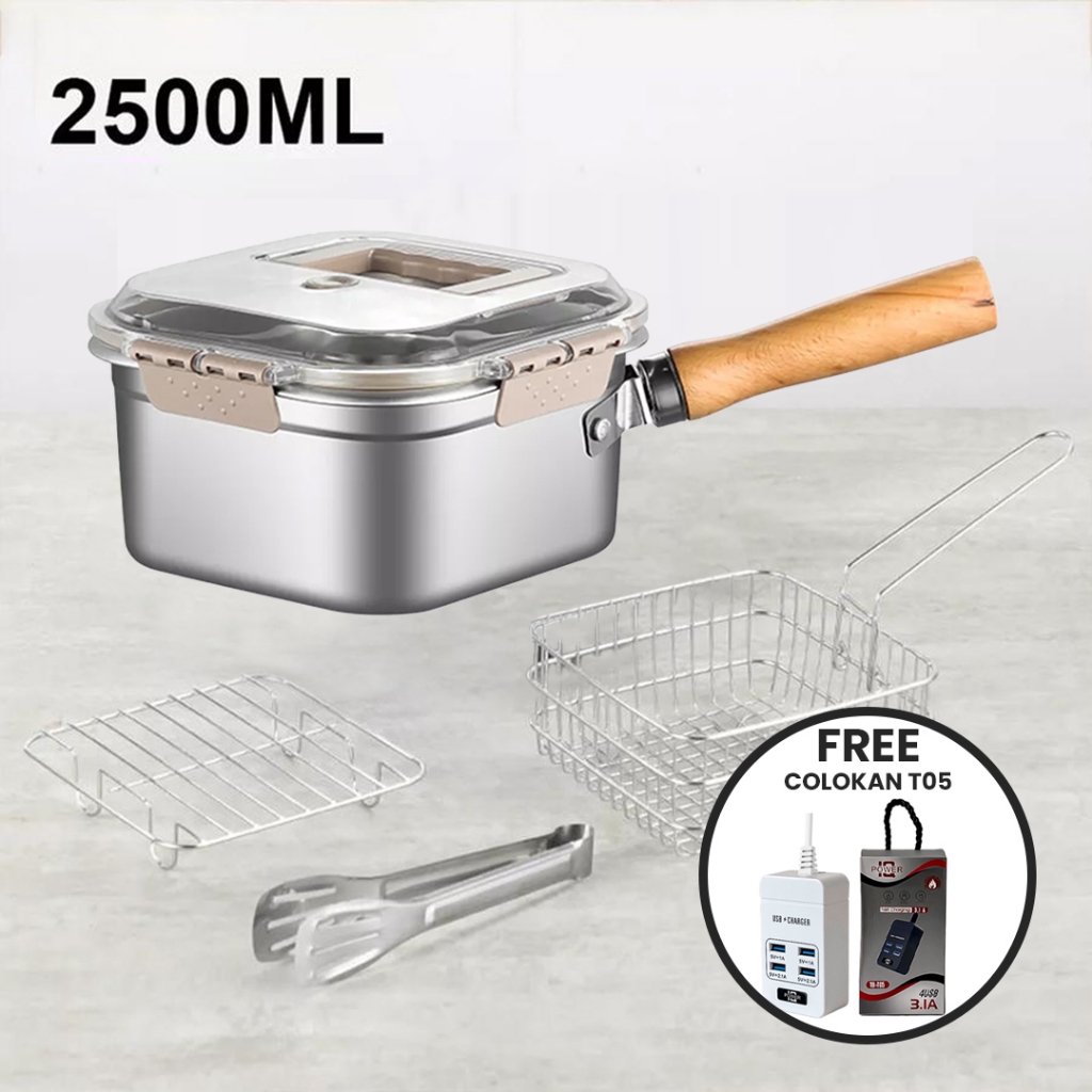 Ideame Deep Fryer 4in1 Multi Set Stainless Steel Boiling Frying Pan ...