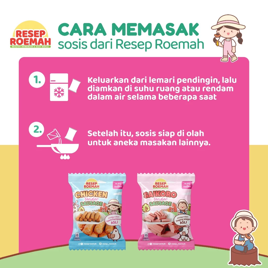 Resep Roemah Tender Sausage / Saikoro Beef and Chicken Sausage / Sosis Saikoro dan Ayam Mpasi Balita / Frozen Food No MSG - Gambar 3