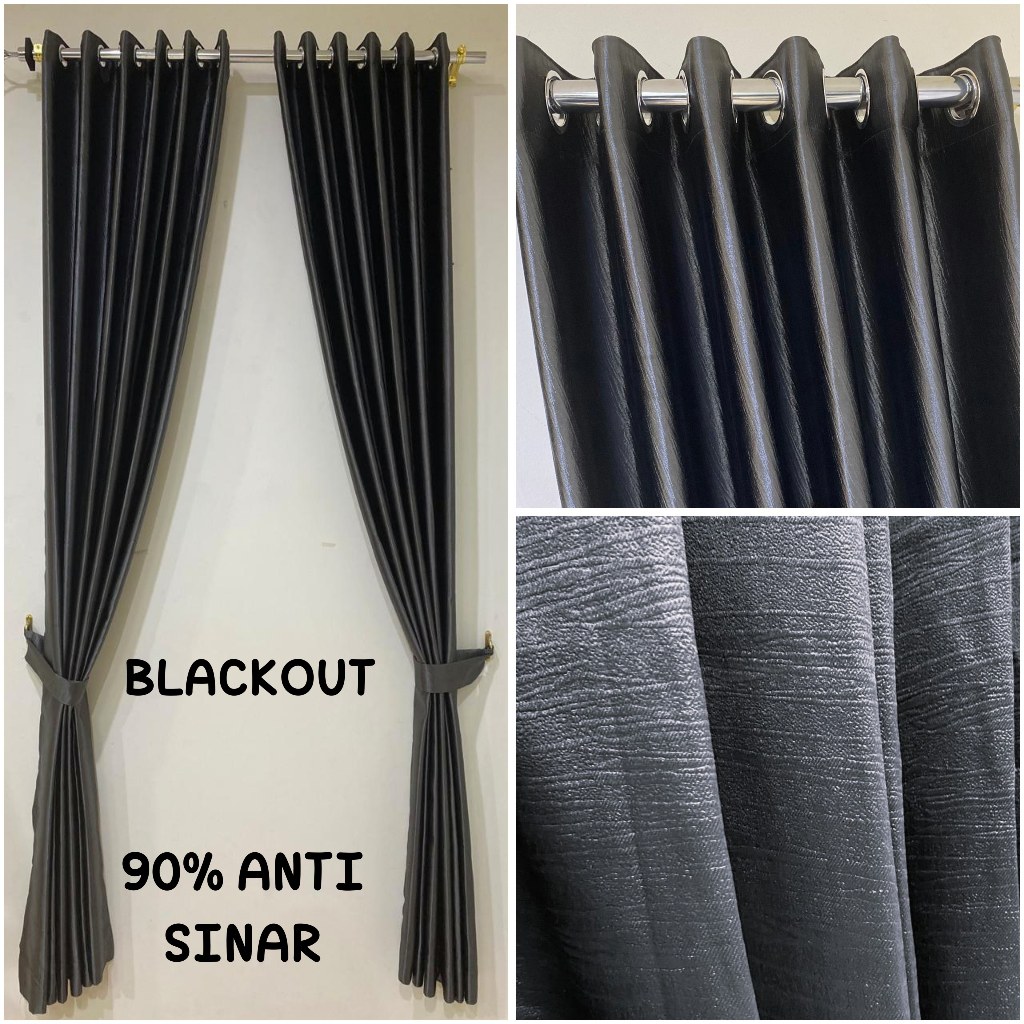 KONG GORDEN BLACKOUT EMBOS MOTIF SERAT MINIMALIS TEBAL LAKU KERAS - GORDENG JENDELA HORDENG PINTU - Gambar 4