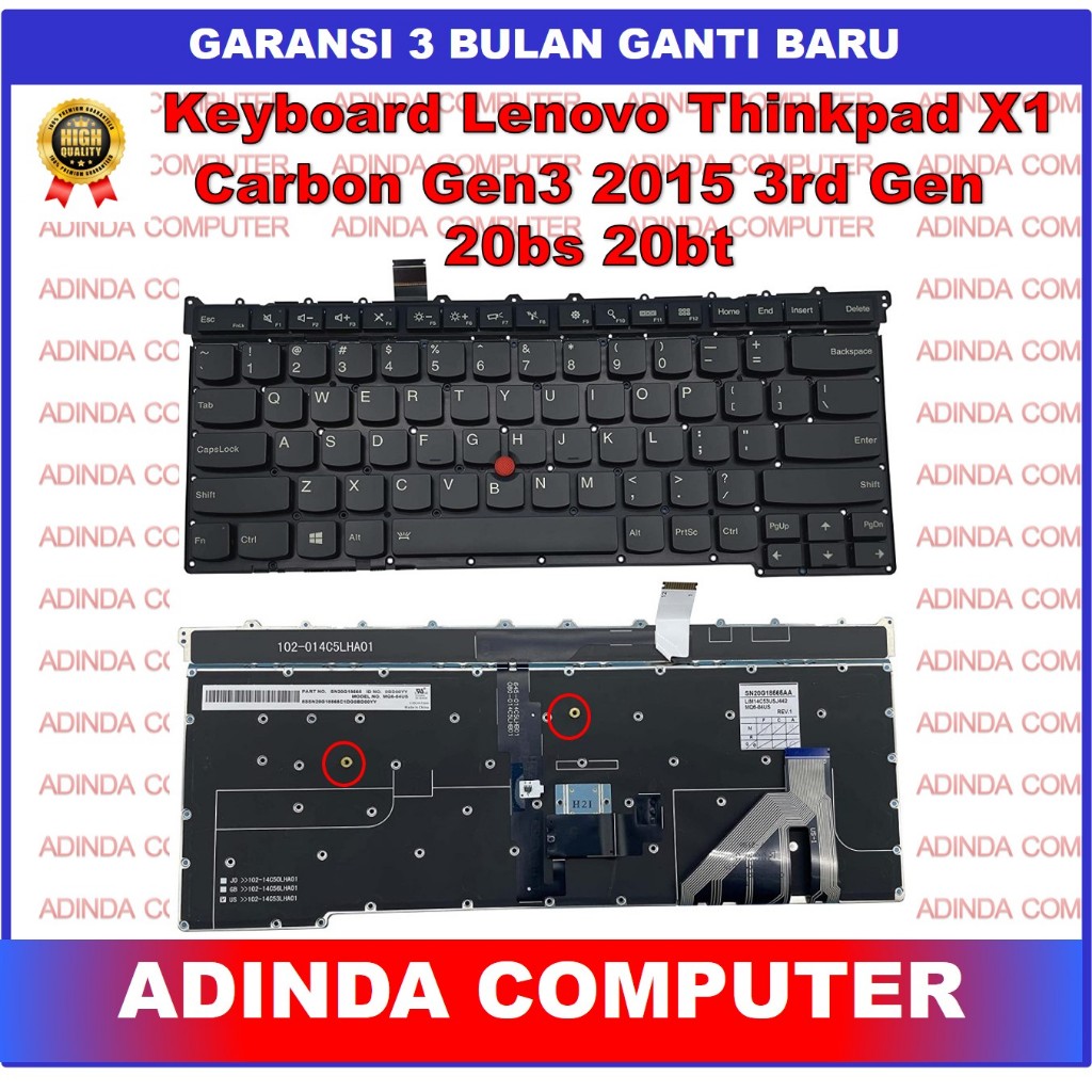 Lenovo Thinkpad X1 Carbon Keyboard gen 3 2015 3rd third gen 20bs 20bt ...