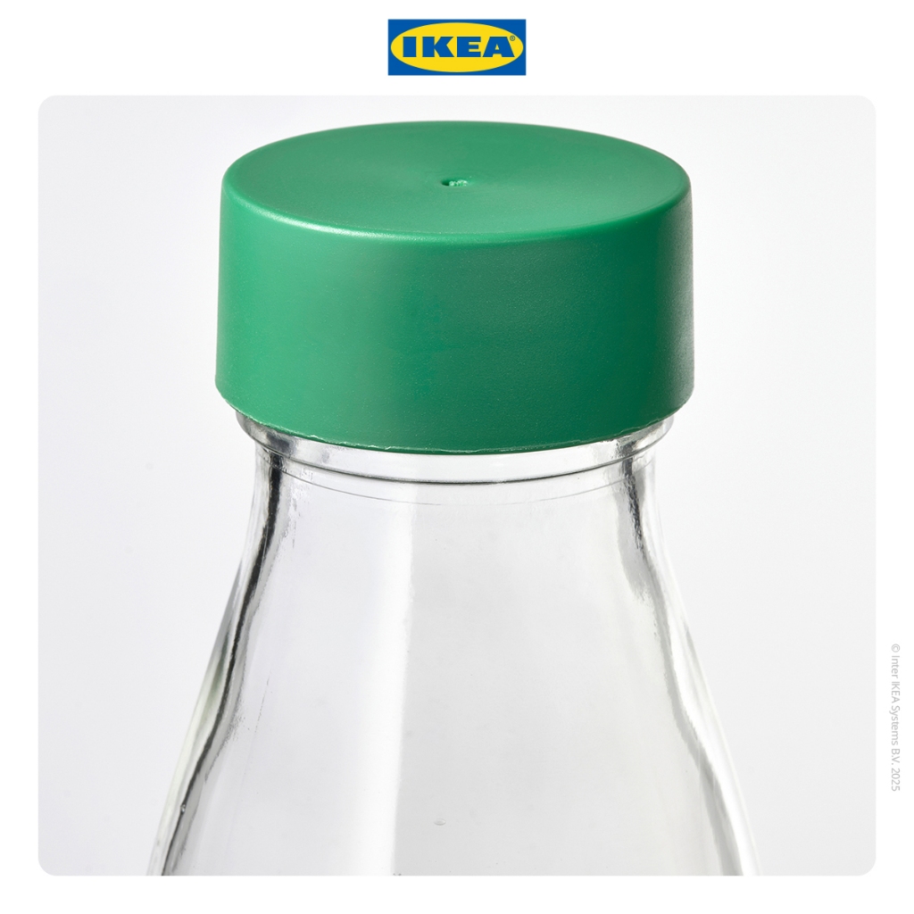 IKEA SPARTANSK Botol Minum Kaca Bening / Hijau 0.5L - Gambar 3