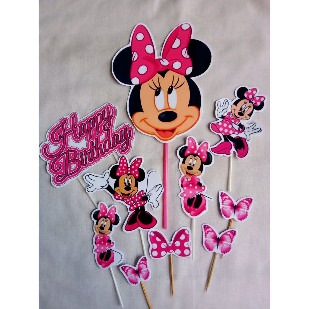 MINNIE MOUSE CAKE TOPPER - JUMBO BIRTHDAY CAKE DECORATIONS FULL A4 ...
