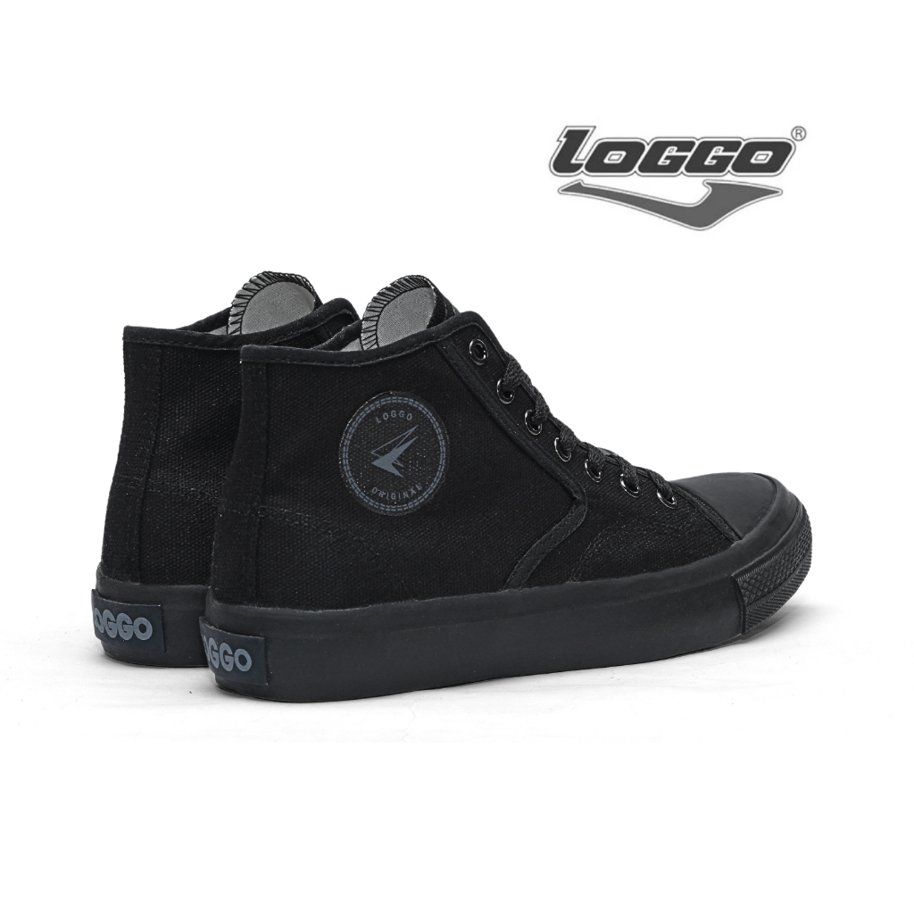 Loggo - Sepatu General Hi Series Hitam - Sneakers Sepatu Kanvas Vulcanized size 37-43 - Gambar 3