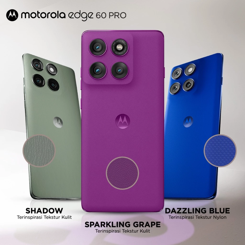 Motorola Edge 60 Pro 5G 12/256GB - 19 Moto AI - MTK Dimensity 8350 Extreme - 6.7" pOLED HDR10+ - Pantone Curated Color - 50MP Main Camera Lytia 700C - 50MP Selfie - 6000mAh - NFC - Dolby Atmos Stereo - Bonus Charger 90W & Hard Case - Gambar 2